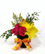 Dancing Queen - Vivid Flowers in a Matte Black Vase