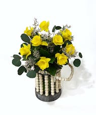 Daffodil Chic - Daffodils in A Beaded Vase