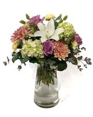 Serendipity - Soft Colored Lilies, Roses, Hydrangea & Cremones