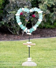 Glass Heart Garden Stand