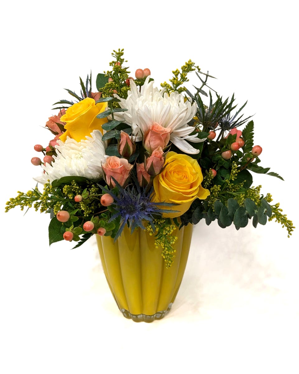 Ms. Jackson Cheery Yellow With Soft Pink & White