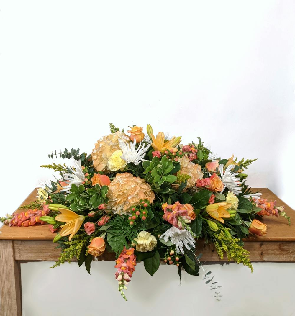 Sunset Casket Spray Kalamazoo (MI) Sympathy Flowers Delivered