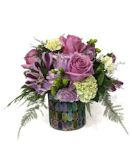 Bejeweled - Purples & Greens In A Mosaic Vase
