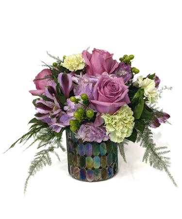 Bejeweled - Purples & Greens In A Mosaic Vase