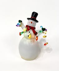 Snowman With String Lights