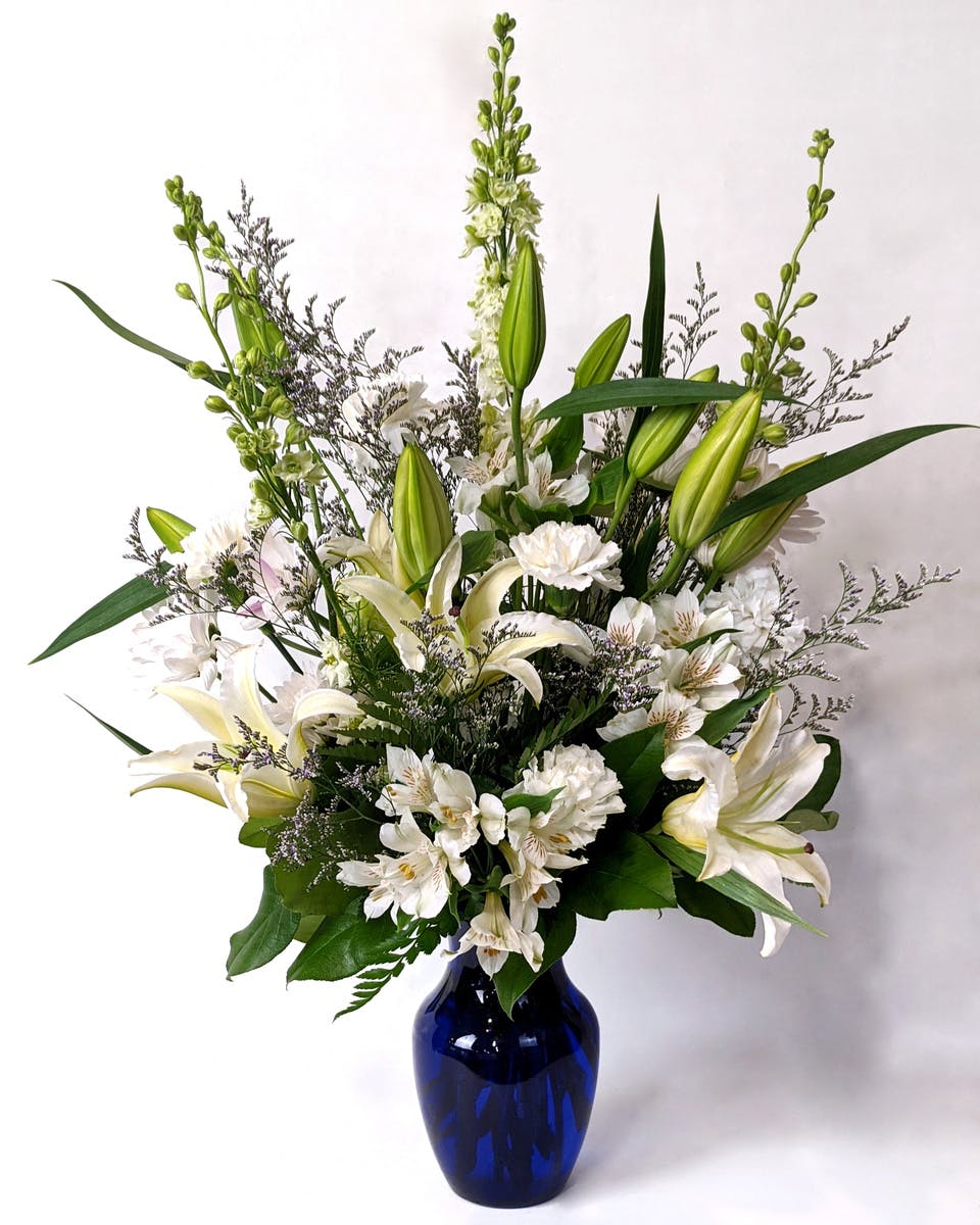 Touch of Blue Bouquet VanderSalm's Florist Kalamazoo